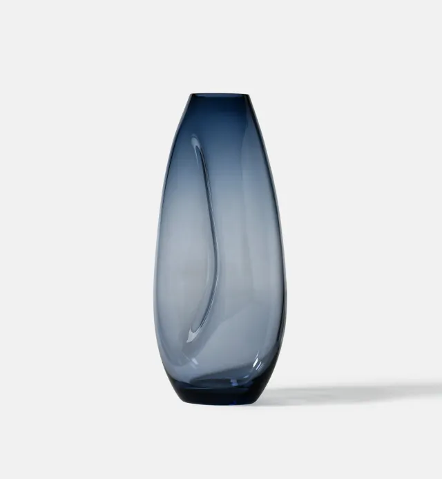 Krosno Flow vase 32 cm navy krystal