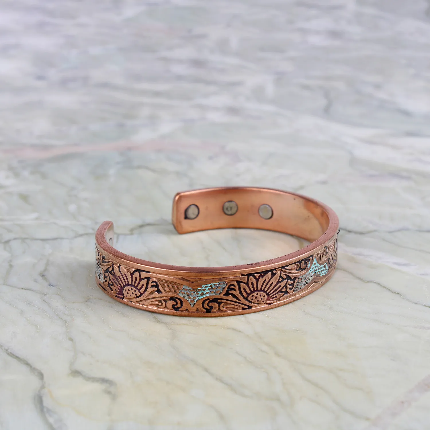 El'Cobre Design 7 kobberarmbånd med magnet og gaveæske