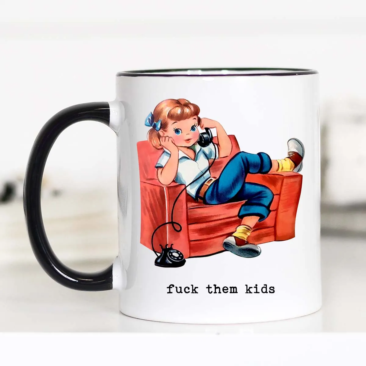 Mugsby Fuck Them Kids kop 325 ml hvid sjov