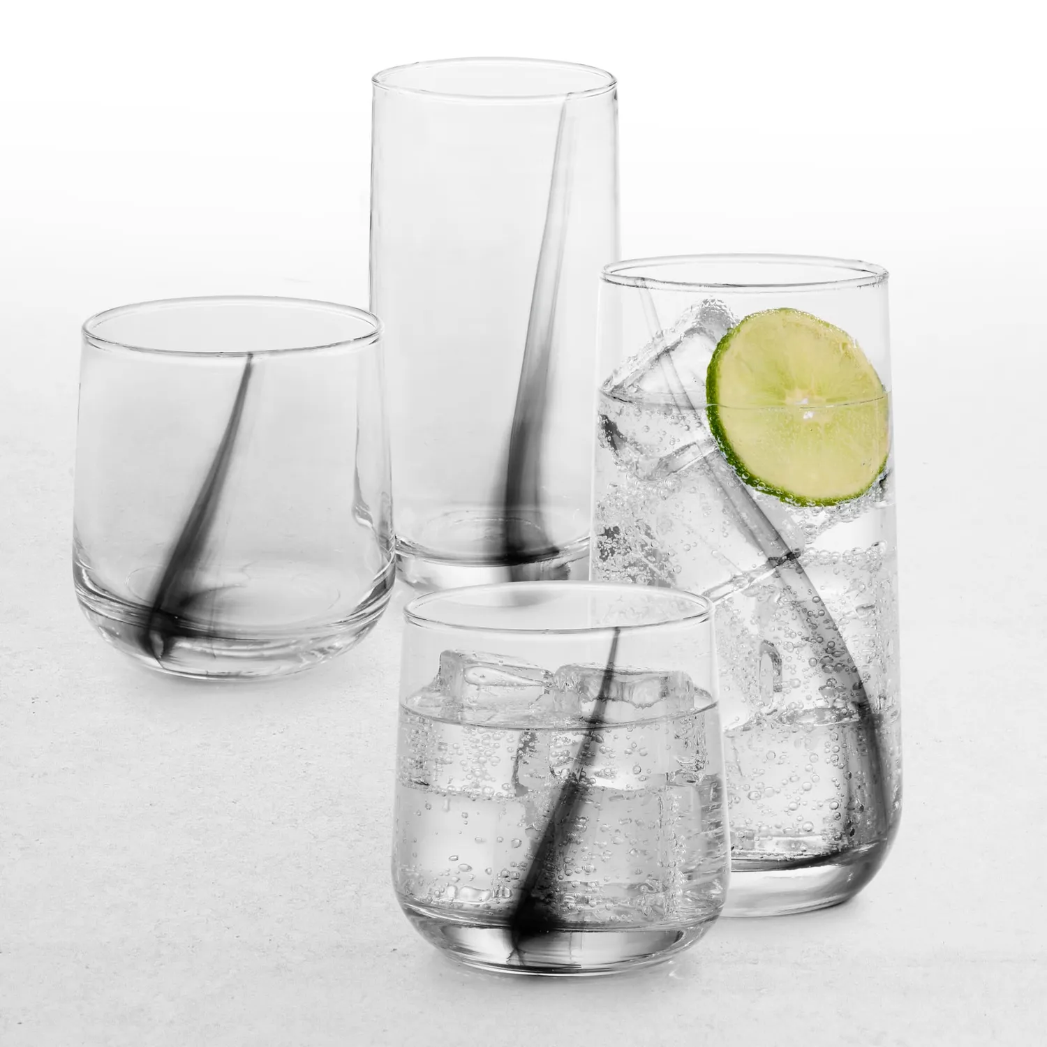 Libbey Ascent whiskyglas 390 ml sæt med 8 sort bånd