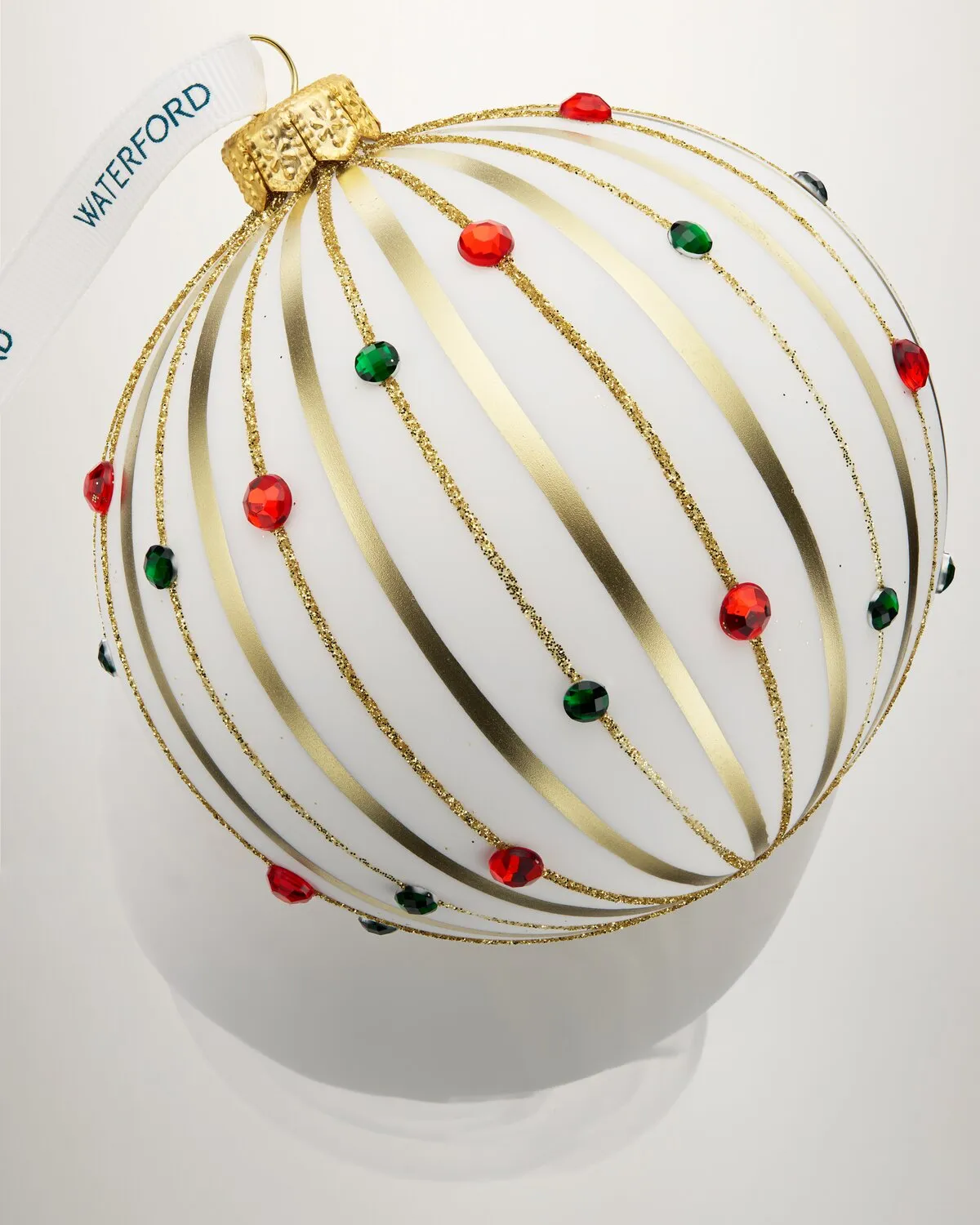 Waterford Holiday Heirlooms julekugle ornament hvid/guld