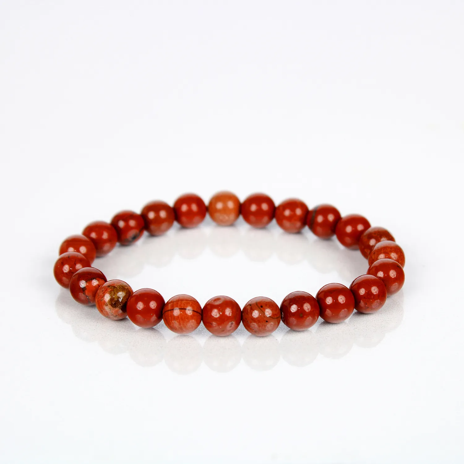 El'Cobre Red Jasper armbånd 8mm rød jaspis sten