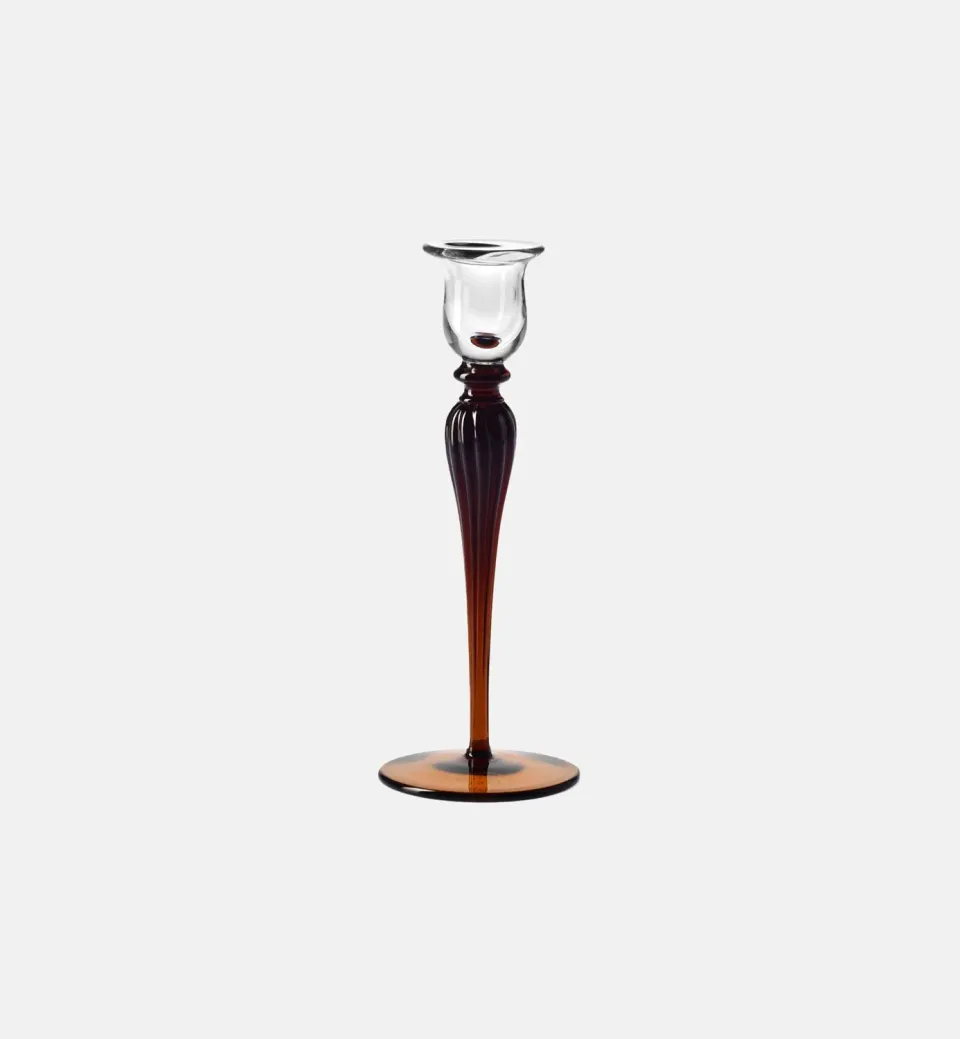 Krosno Heritage lysestage rav 25 cm krystalglas