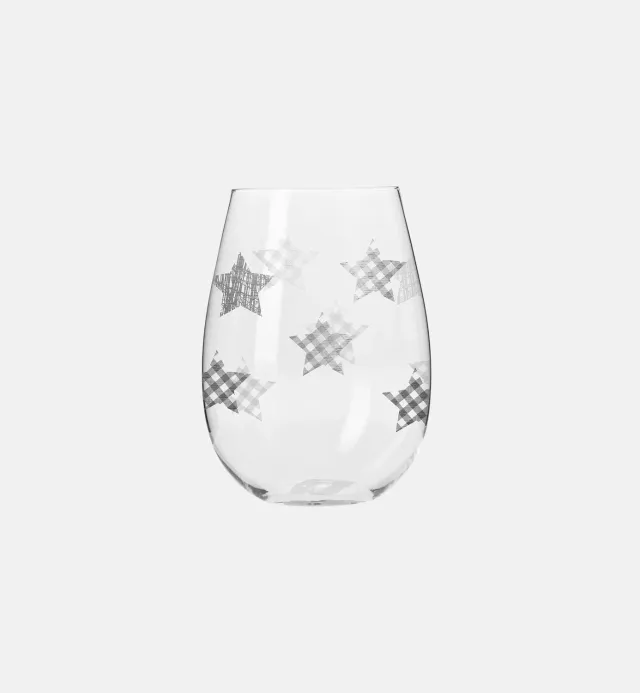 Krosno Star glas uden stilk 500 ml sølvstjerner