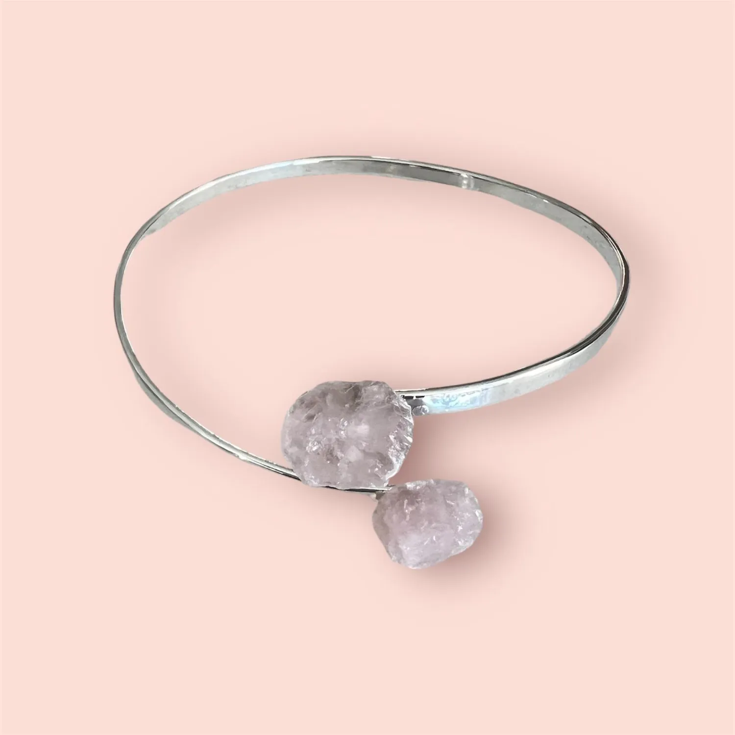 El'Cobre rosenkvarts armbånd dobbelt sølvbelagt