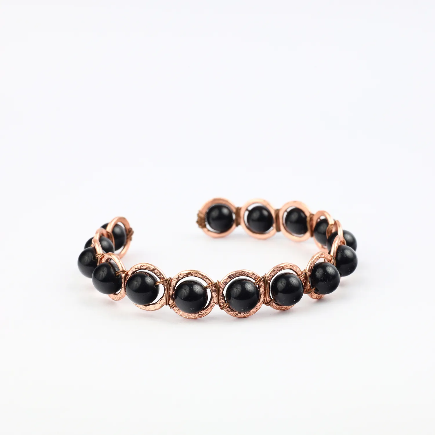 El'Cobre Black Obsidian kobberarmbånd cuff