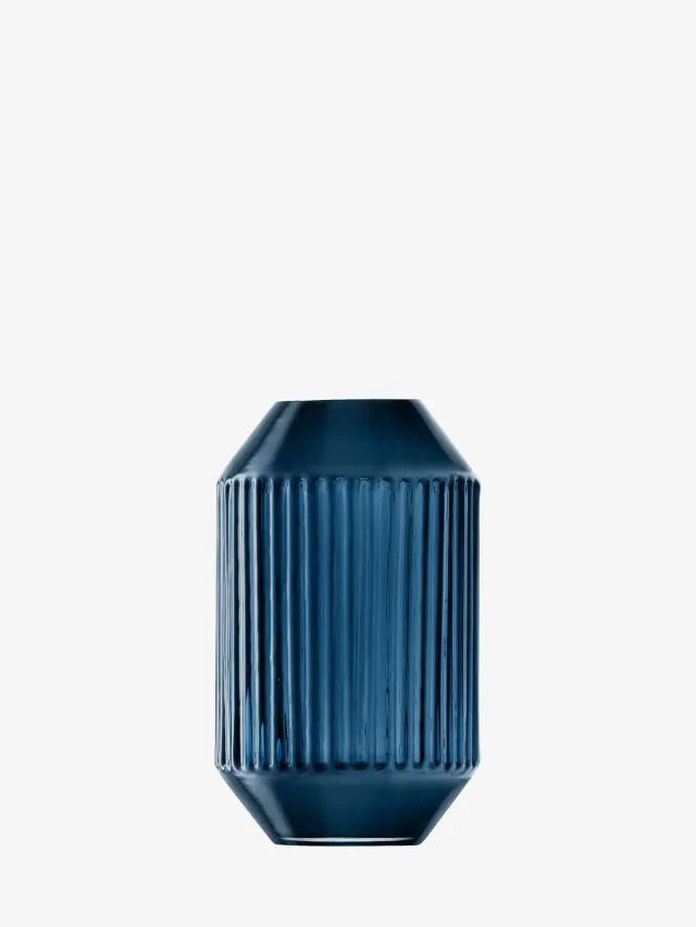 LSA Rotunda vase safirblå glas lille