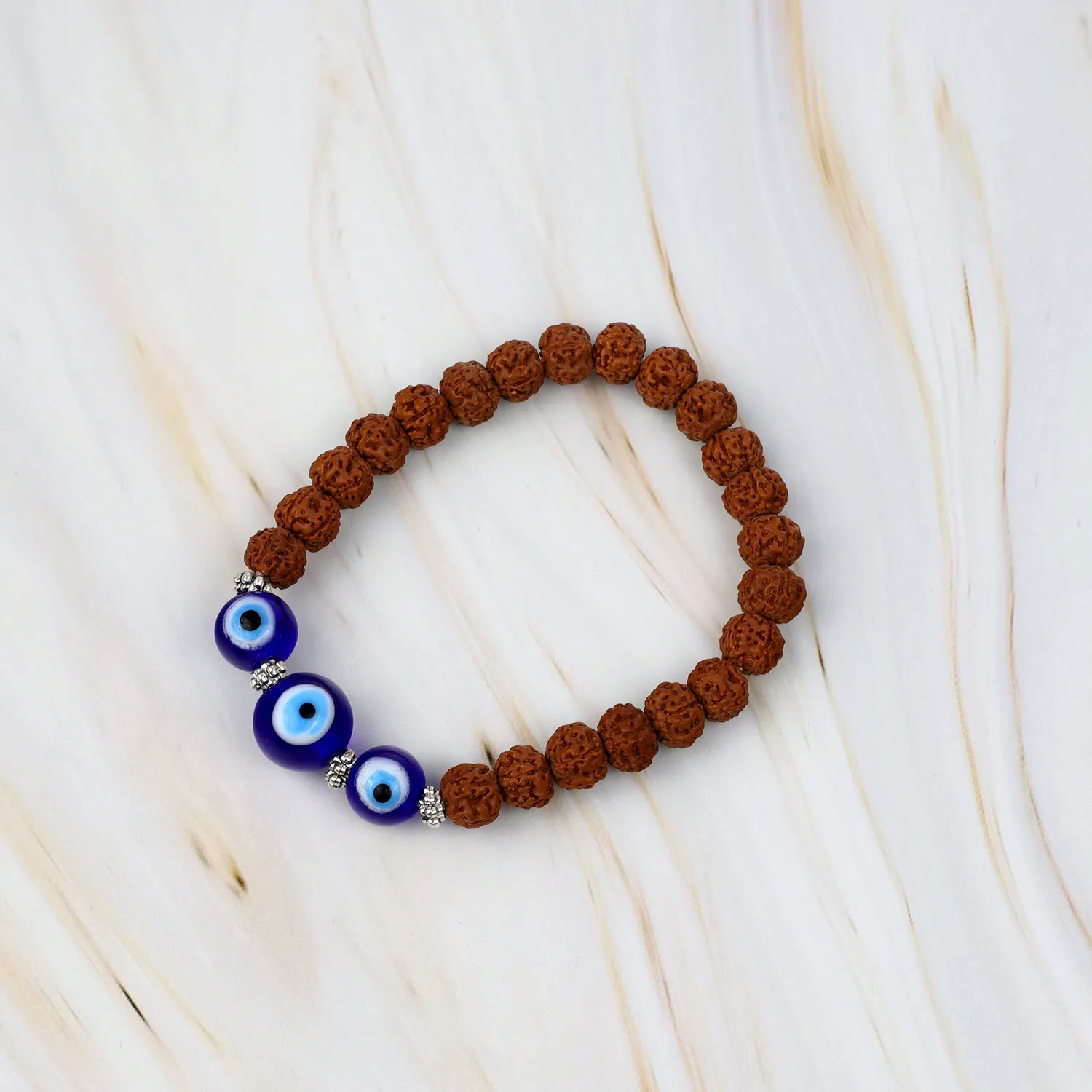 El'Cobre Rudraksha Evil Eye armbånd blå