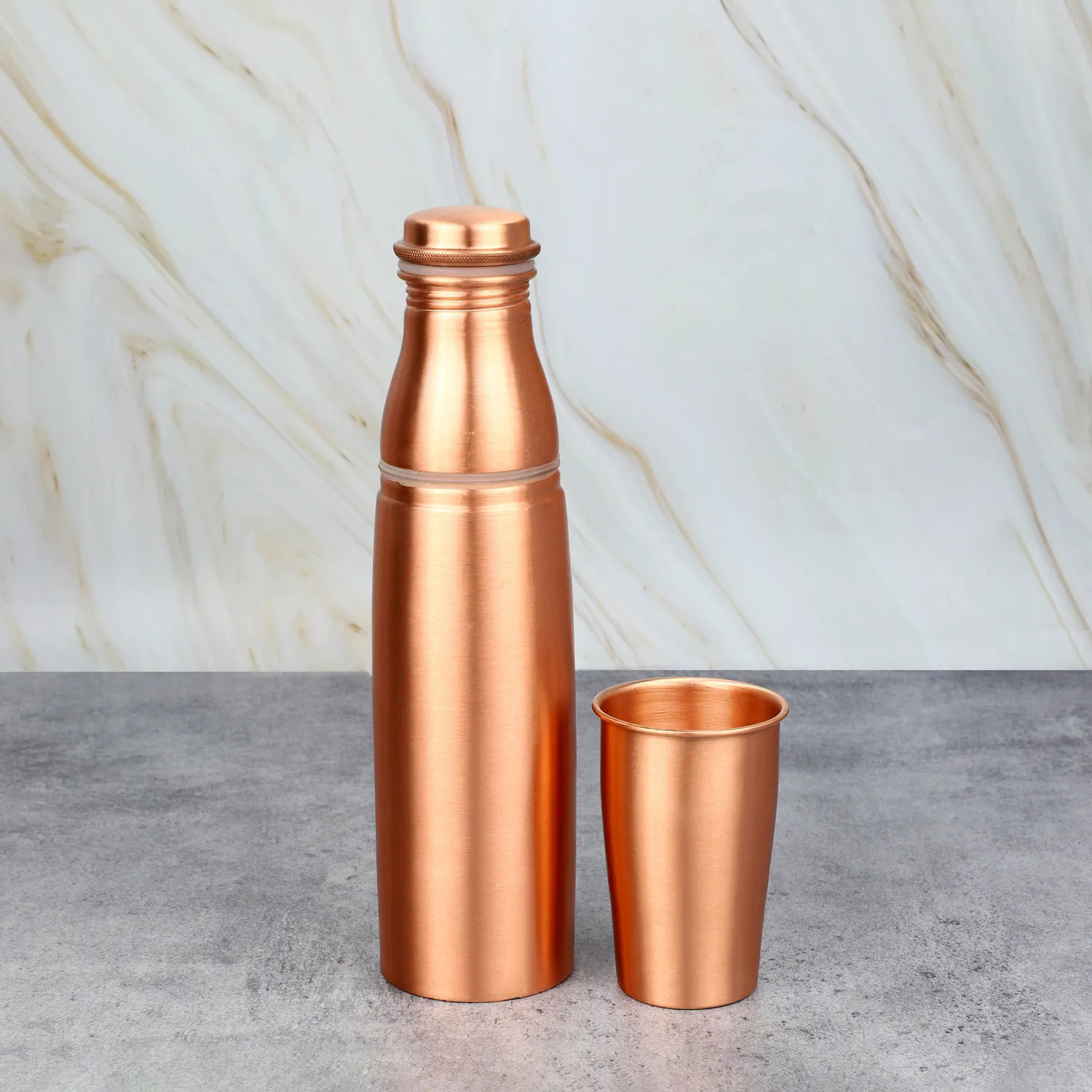 El'Cobre Elegant kobberflaske 1L med glas kobber