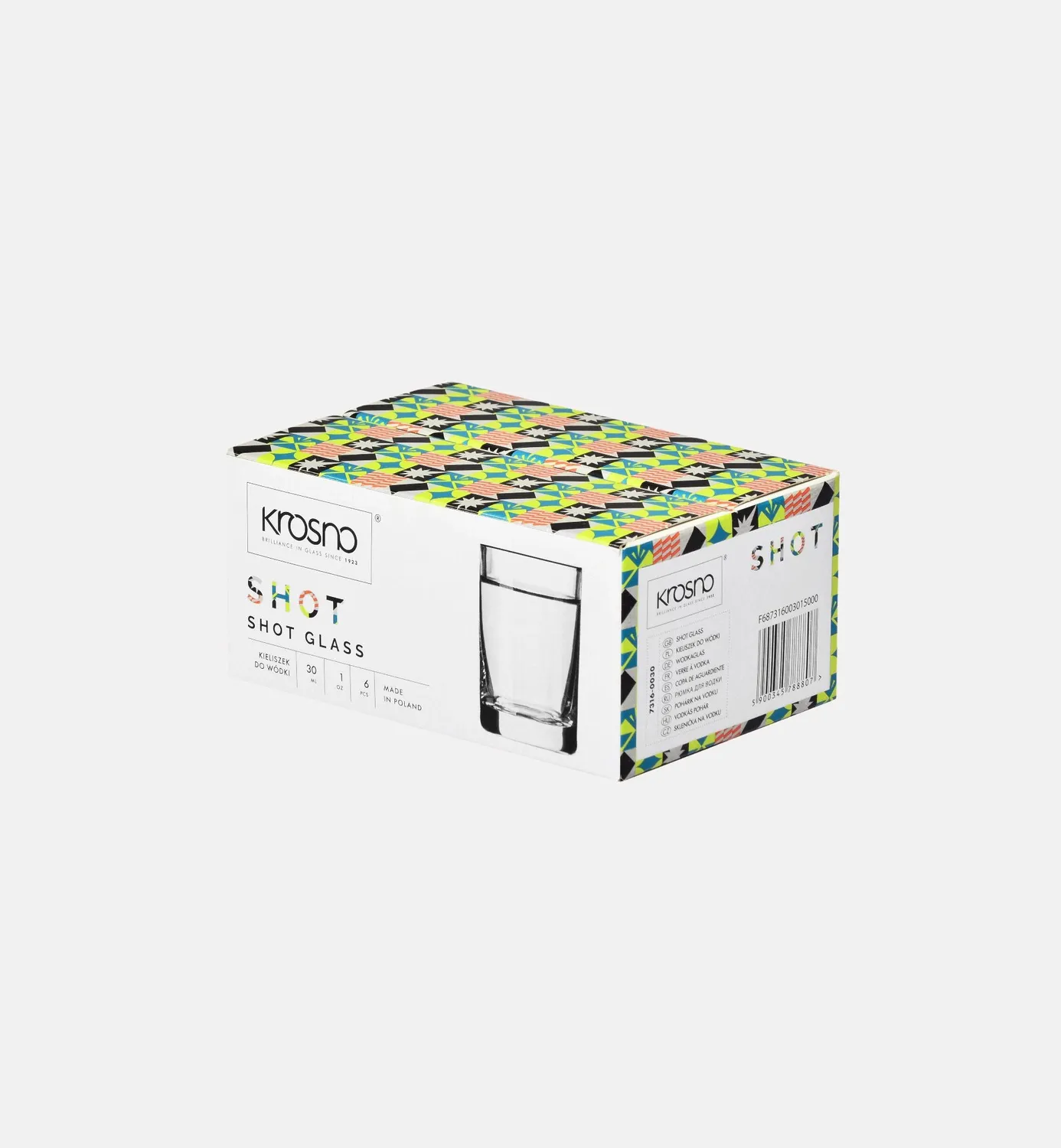 Krosno vodkaglas 30 ml klart glas