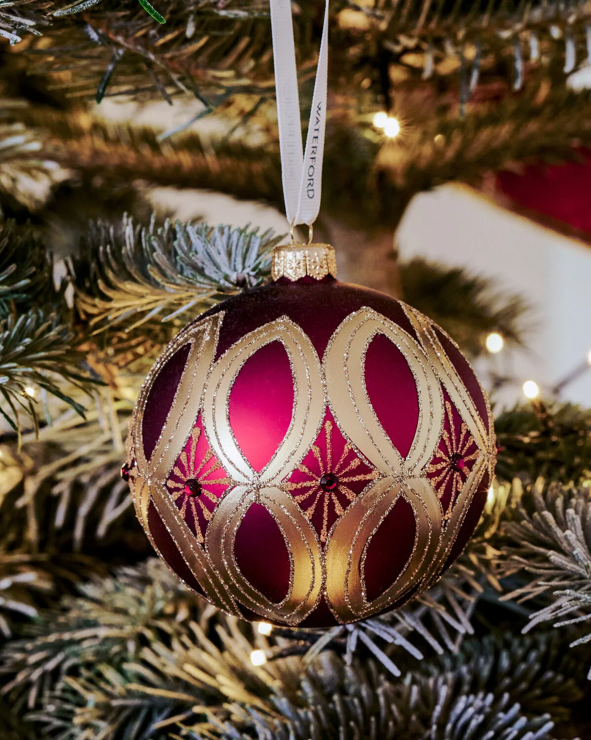 Waterford Holiday Heirlooms Infinity julekugle rød