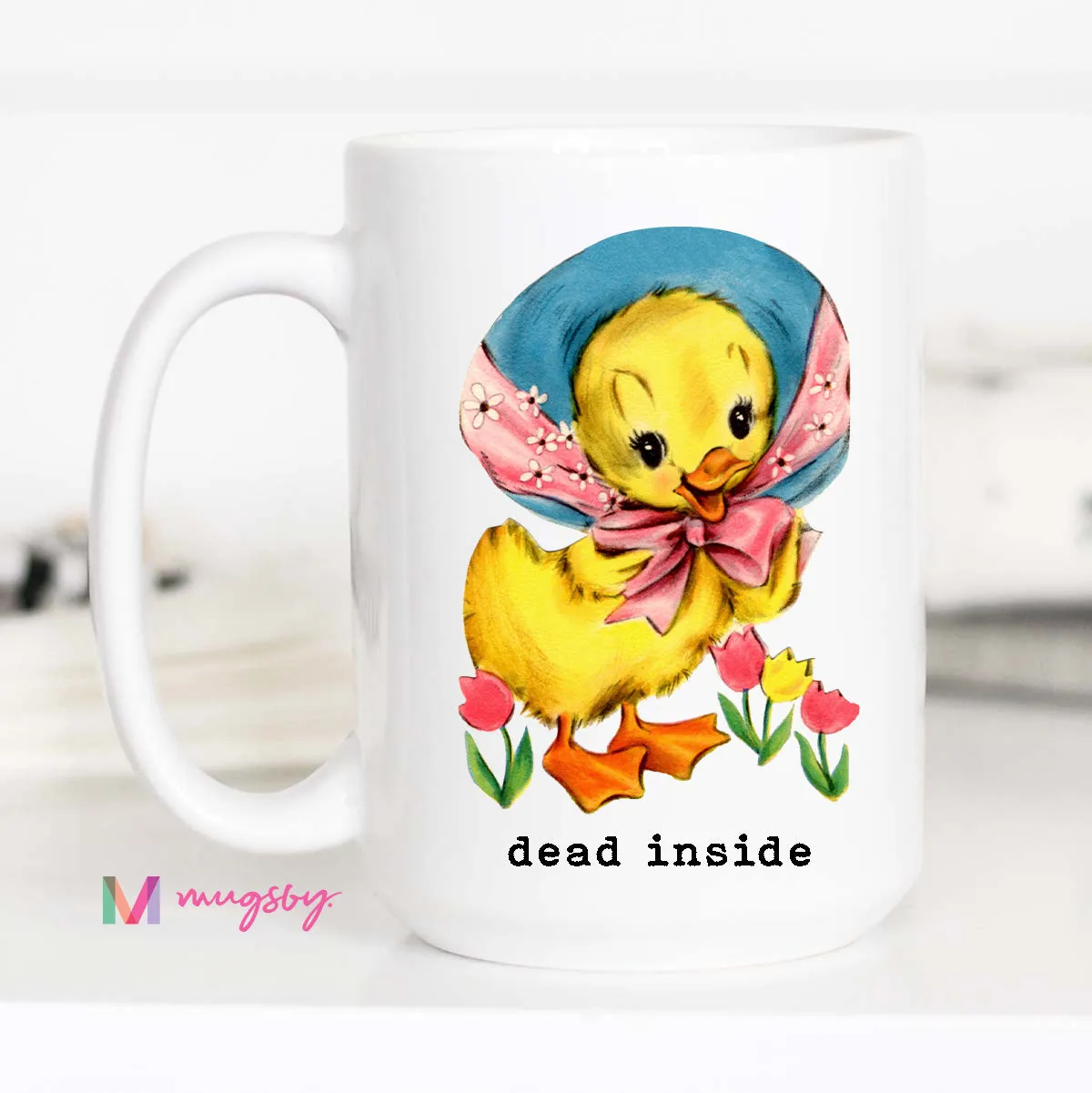 Mugsby Dead Inside Duck krus 325 ml hvid keramik