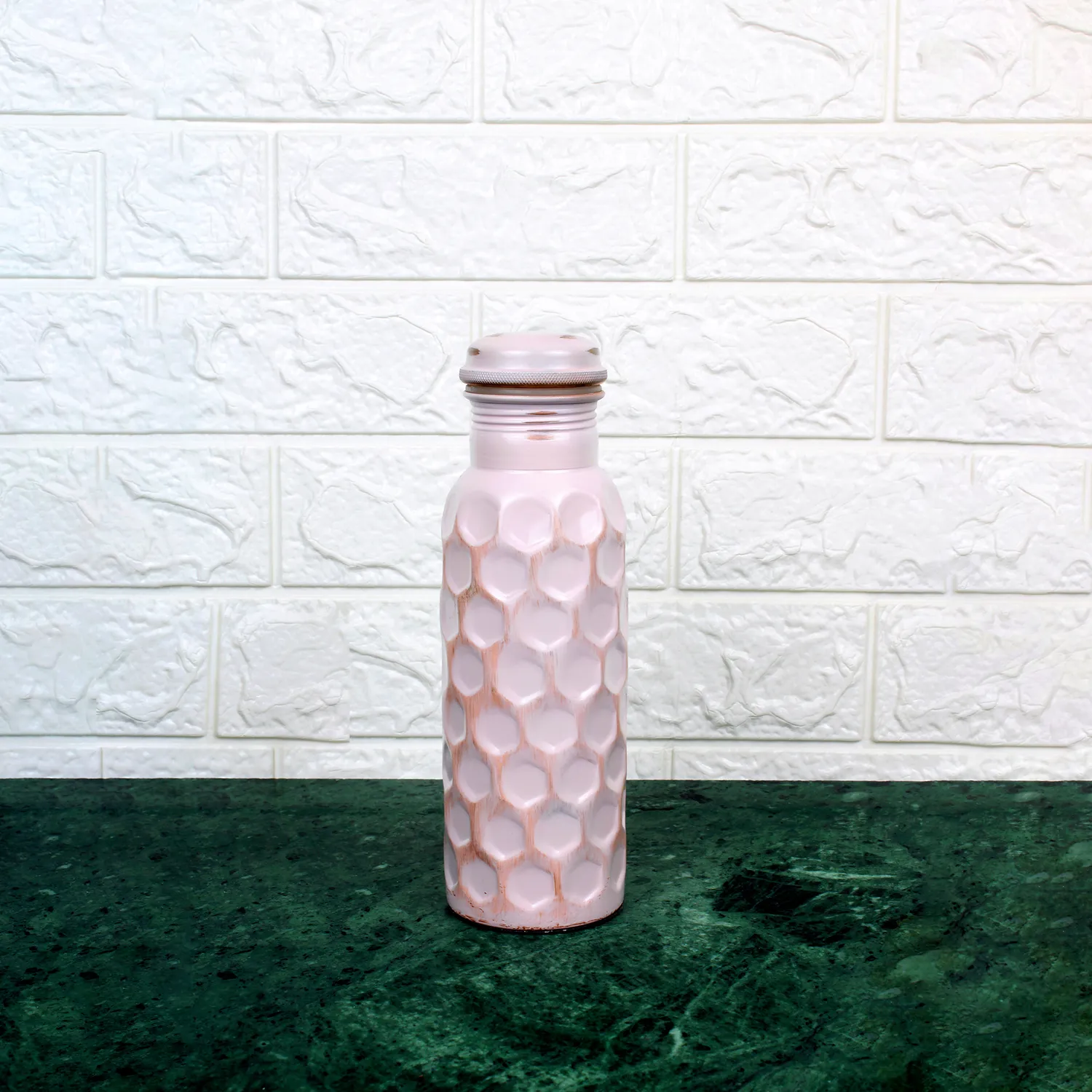 El'Cobre Premium Antique Light Pink Diamond Hammered kobberflaske 700 ml