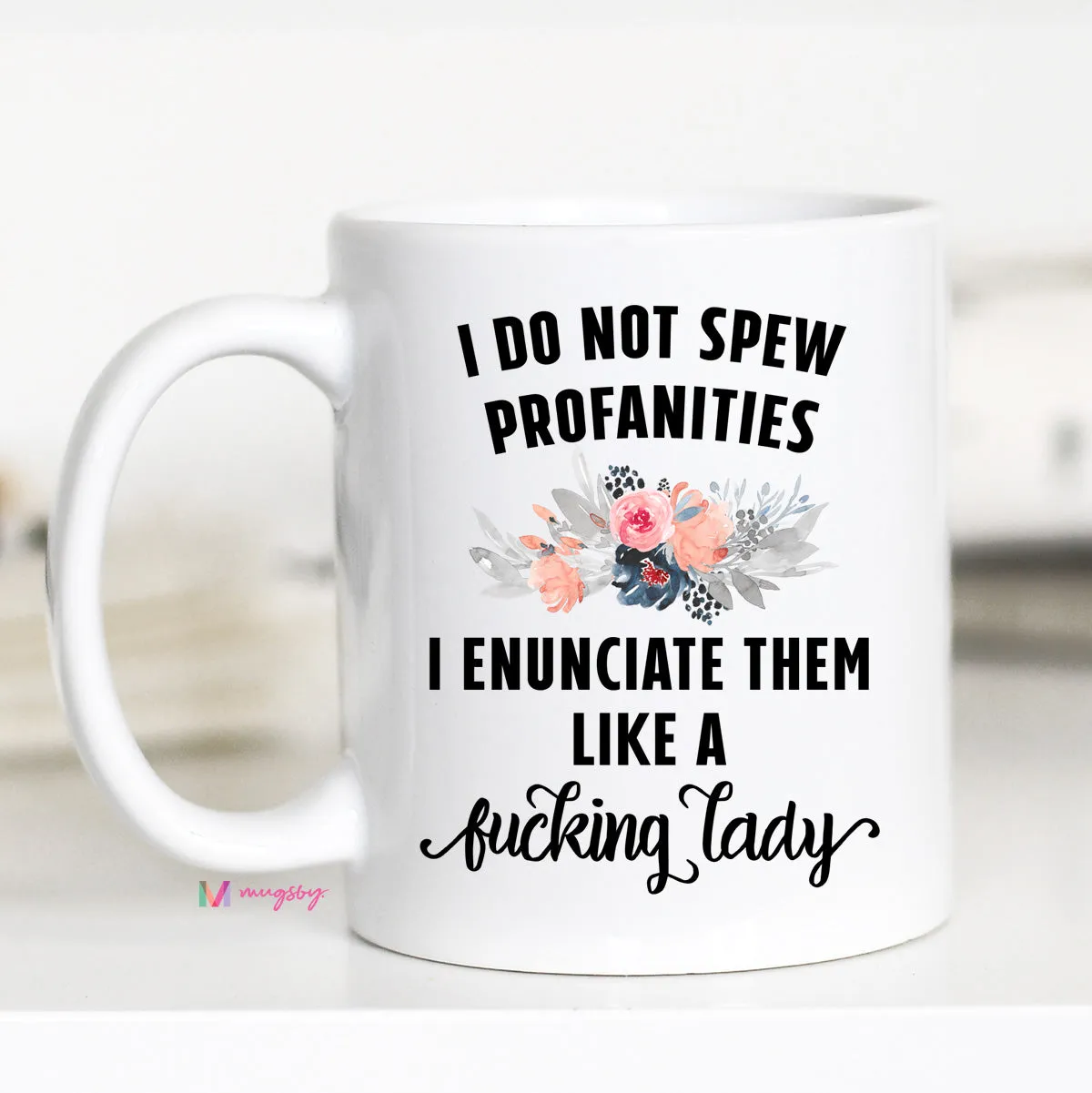 Mugsby Enunciate Lady CM krus 325 ml hvid sjov