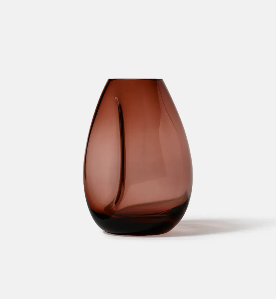 Krosno Flow vase bordeaux 20 cm afrundet