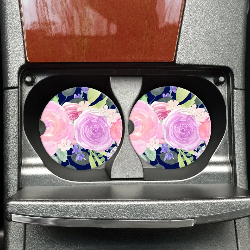 Mugsby Jewel Tone Florals sandstone bil coaster
