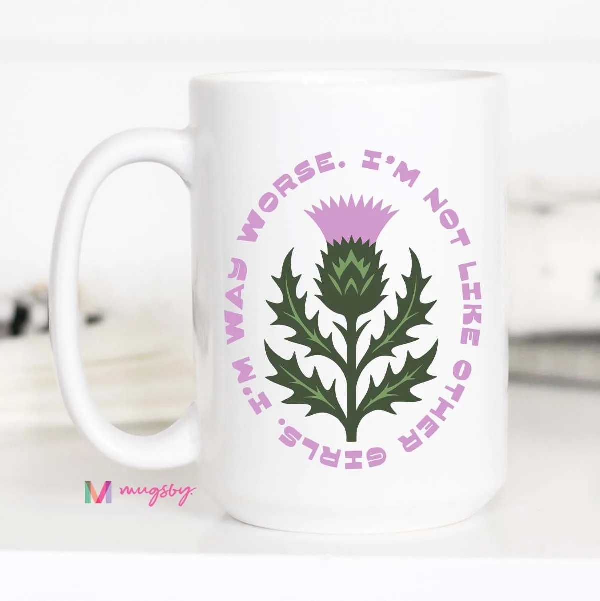 Mugsby Not Like Other Girls krus 325 ml hvid