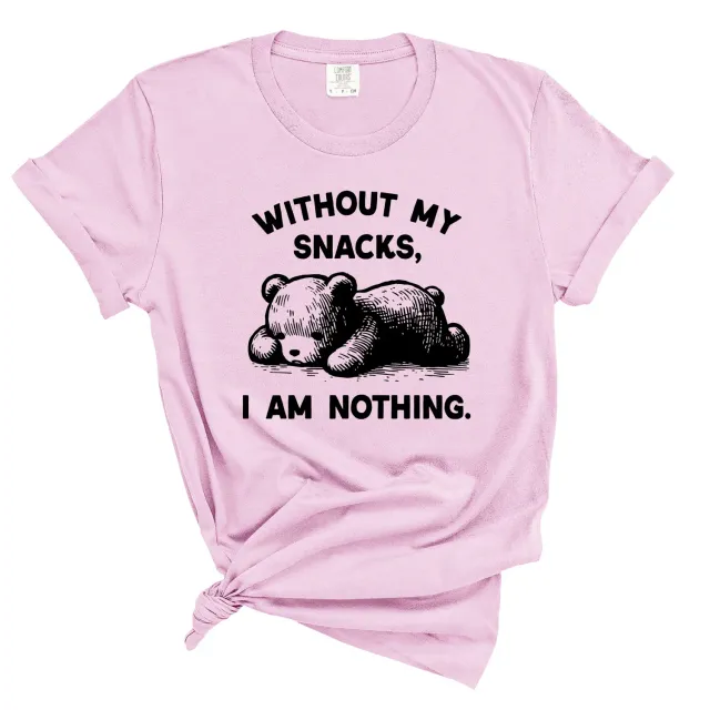 Mugsby Without My Snacks I am Nothing T-shirt Small smoke bomuld