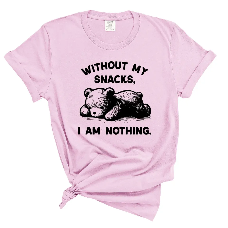 Mugsby Without My Snacks I am Nothing T-shirt Small smoke bomuld