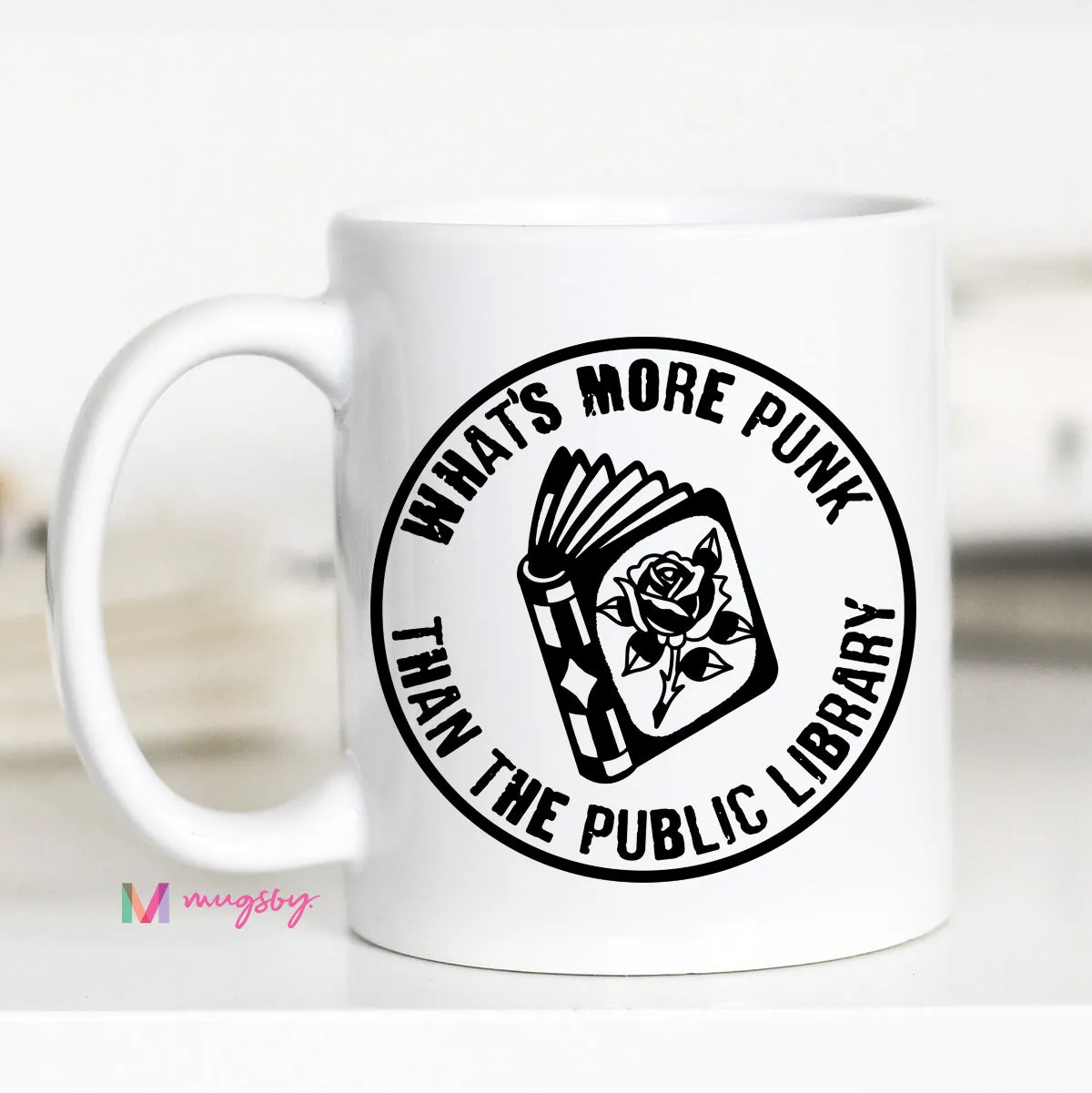 Mugsby What's More Punk Than the Public Library krus hvid 325 ml