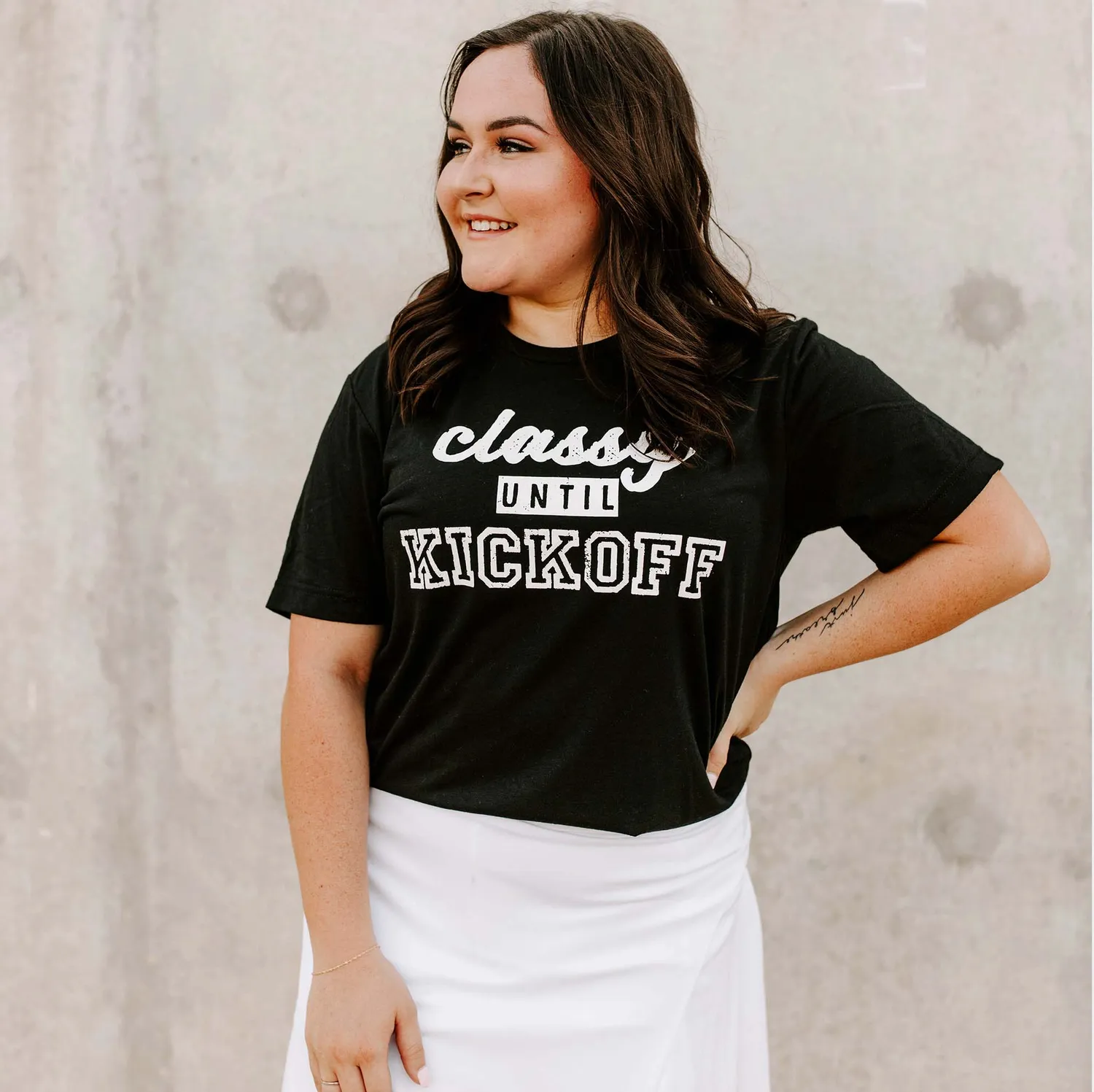 Mugsby Classy Until Kickoff T-shirt M sort sjov