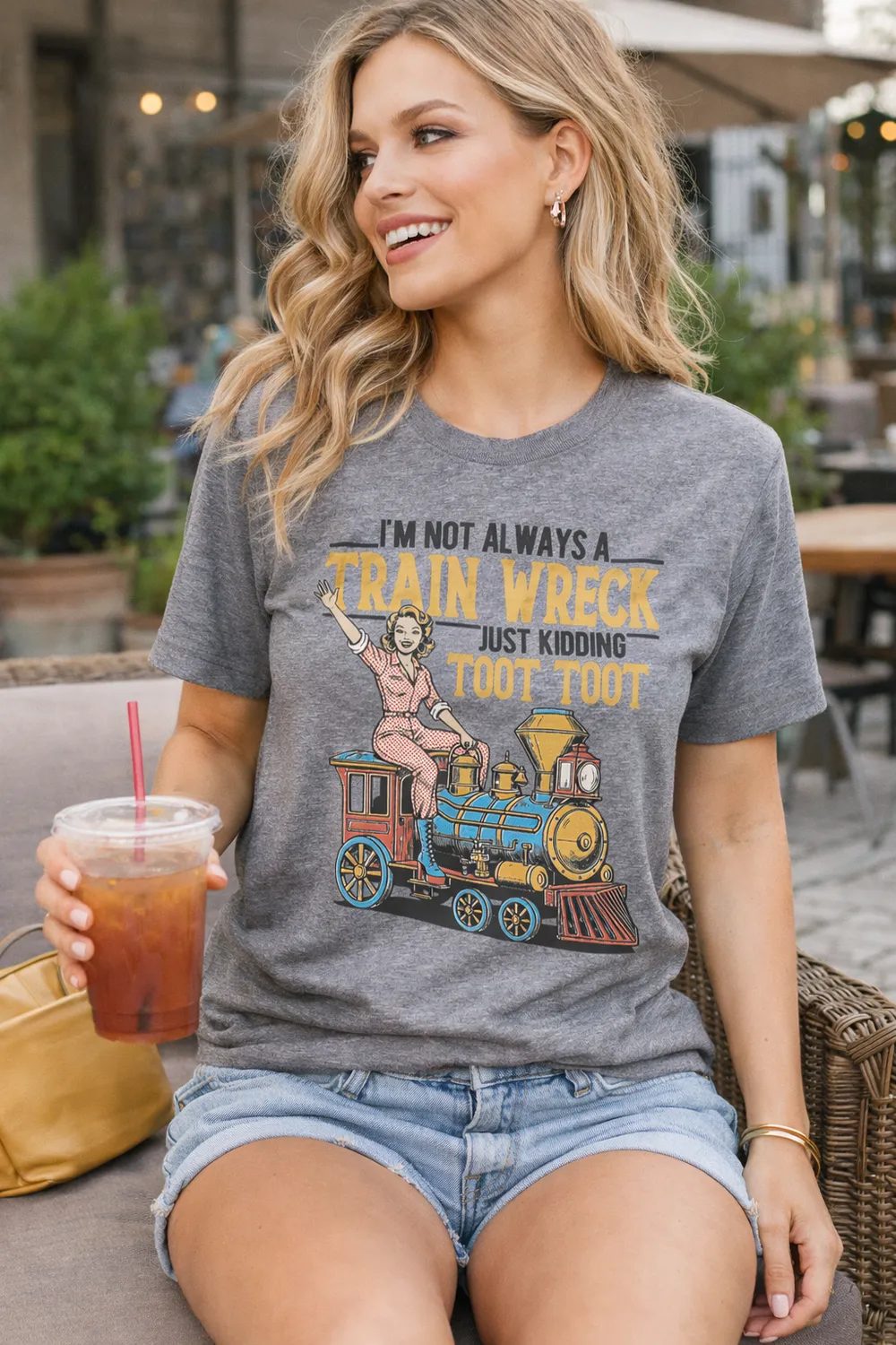 Mugsby I'm Not Always a Train Wreck t-shirt unisex bomuld