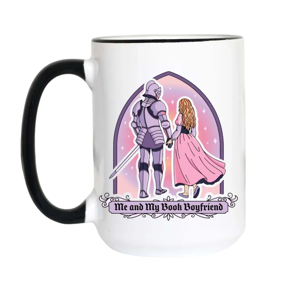 Mugsby Book Boyfriend Romance Reader krus 325 ml hvid