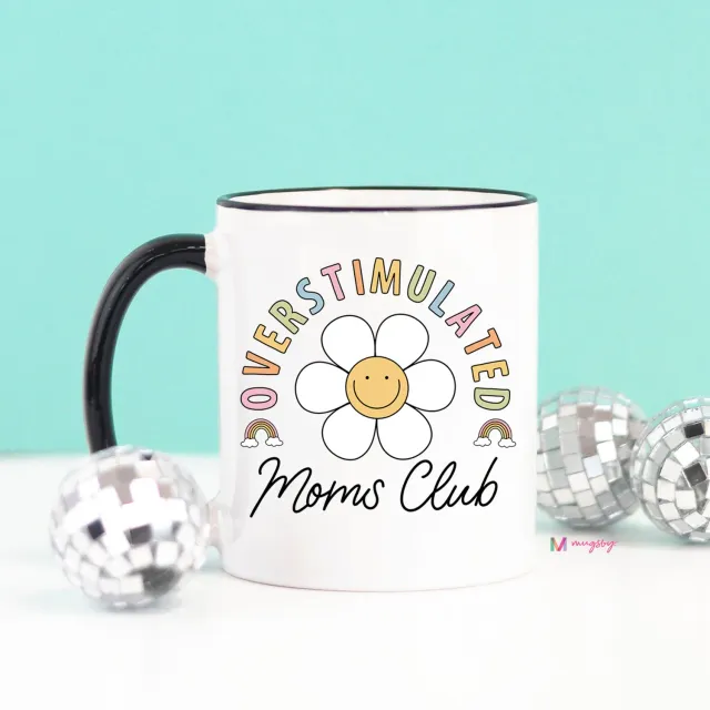 Mugsby Overstimulated Mom's Club krus 11 oz hvid