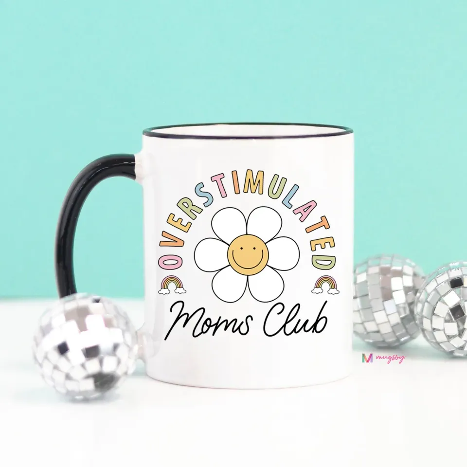 Mugsby Overstimulated Mom's Club krus 11 oz hvid