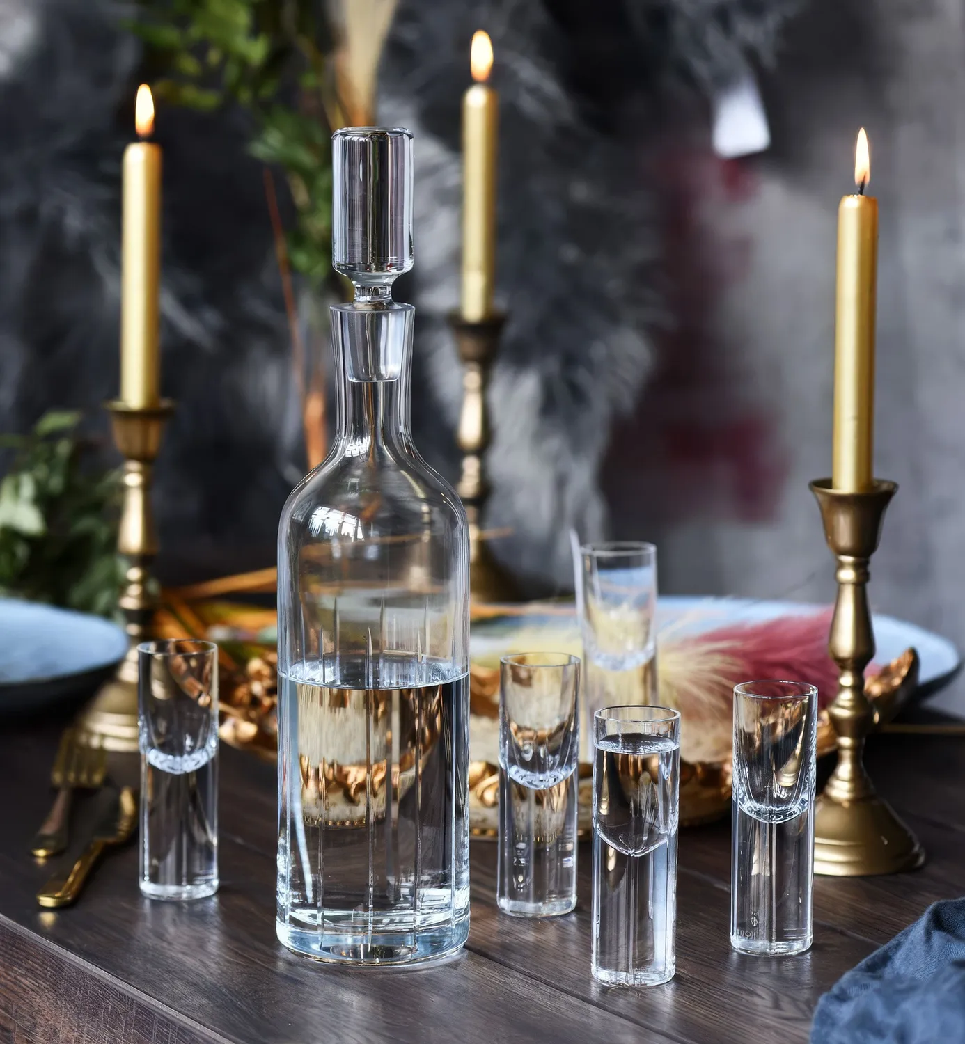 Krosno vodkasæt 7 dele karaffel 750 ml krystal