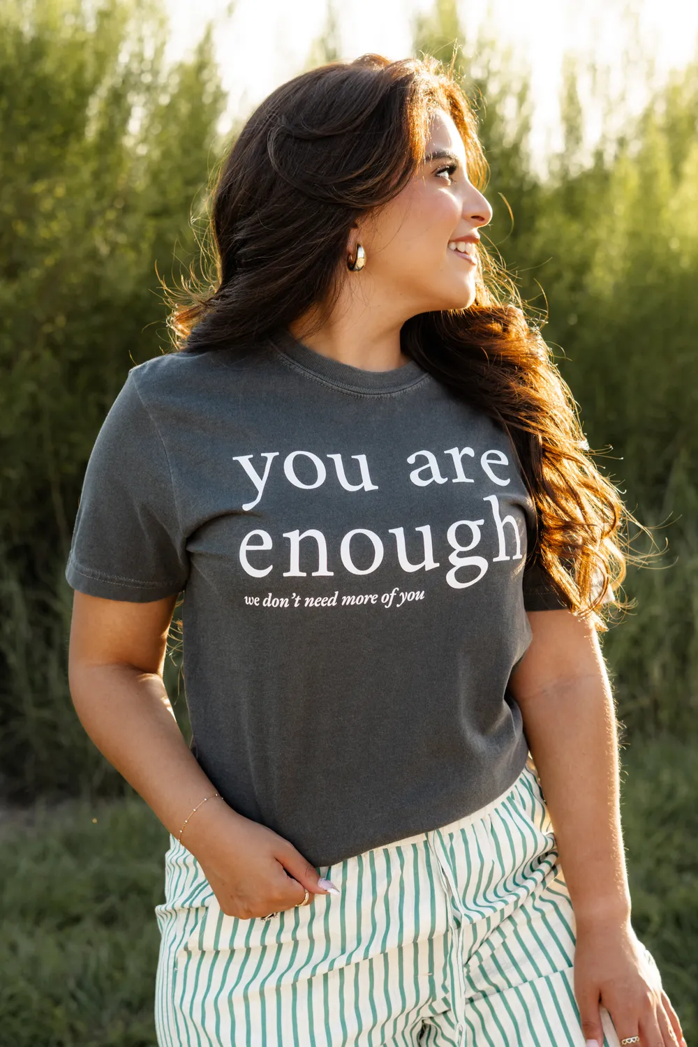 Mugsby You Are Enough T-shirt M peber bomuld sjov