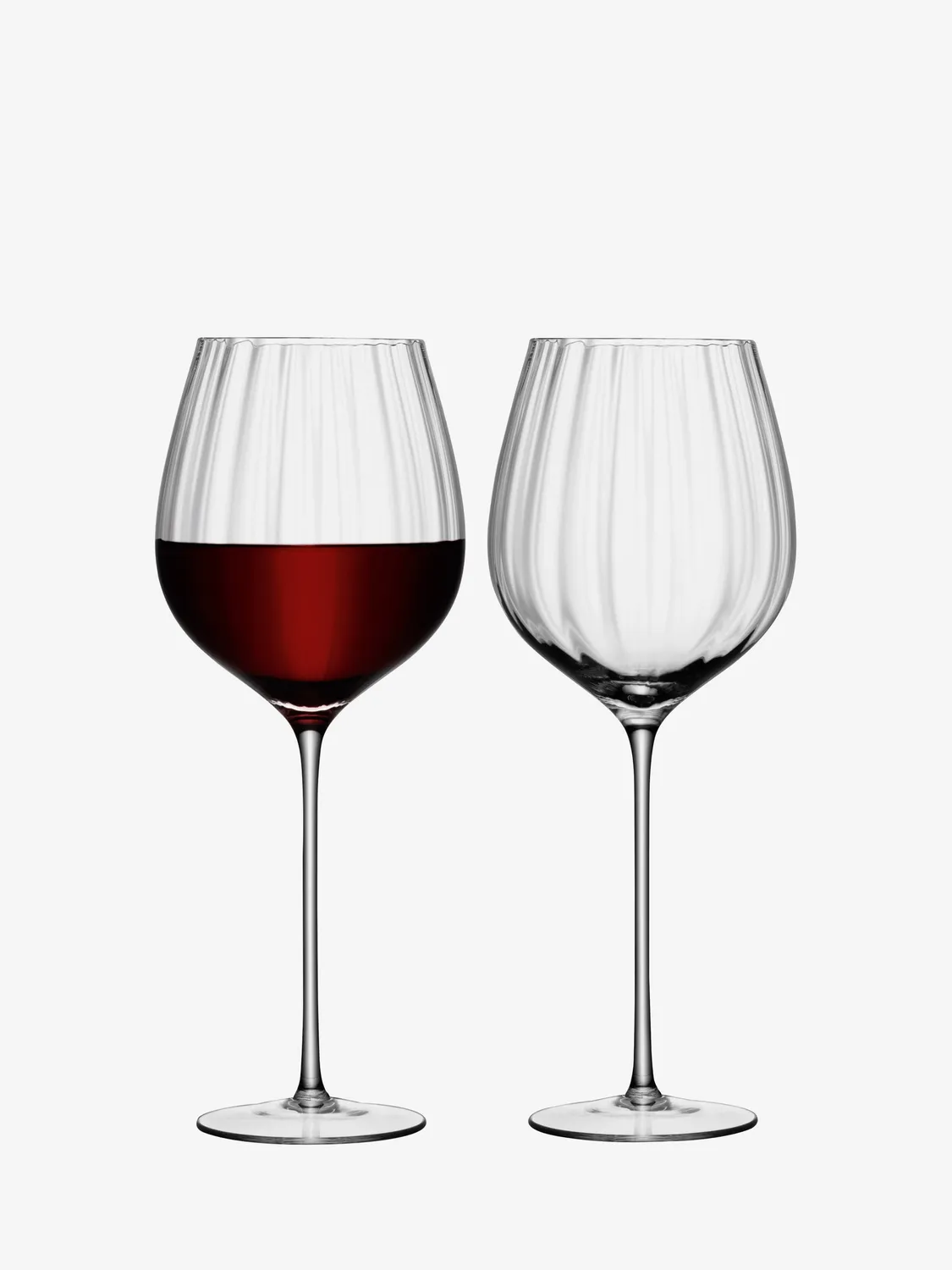 LSA Aurelia rødvinsglas 2 stk riflet tulipan
