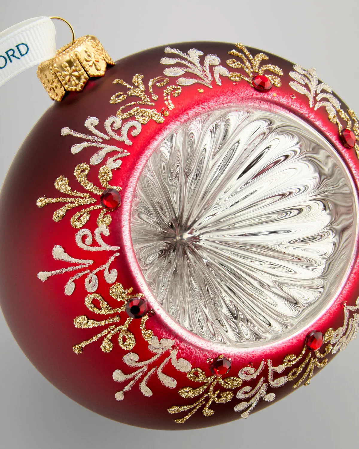 Waterford Holiday Heirlooms Ember Laurel julekugle rød