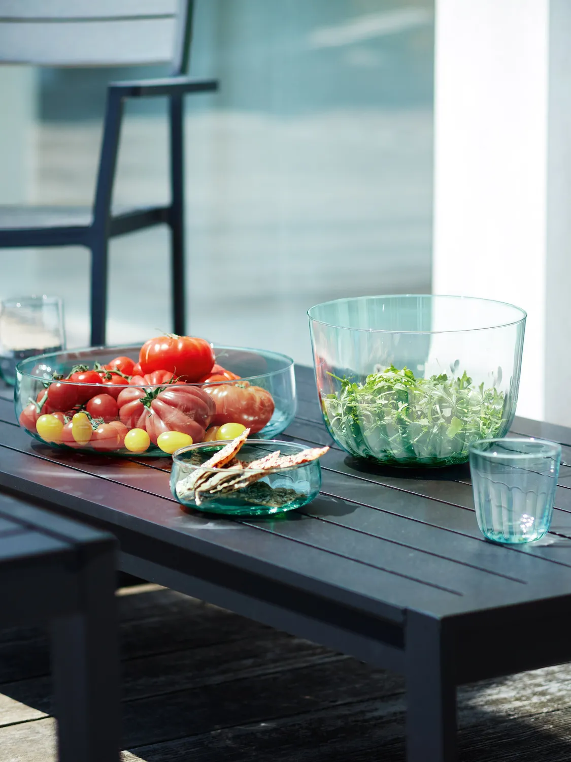LSA Mia low bowl glasskål genbrugsglas