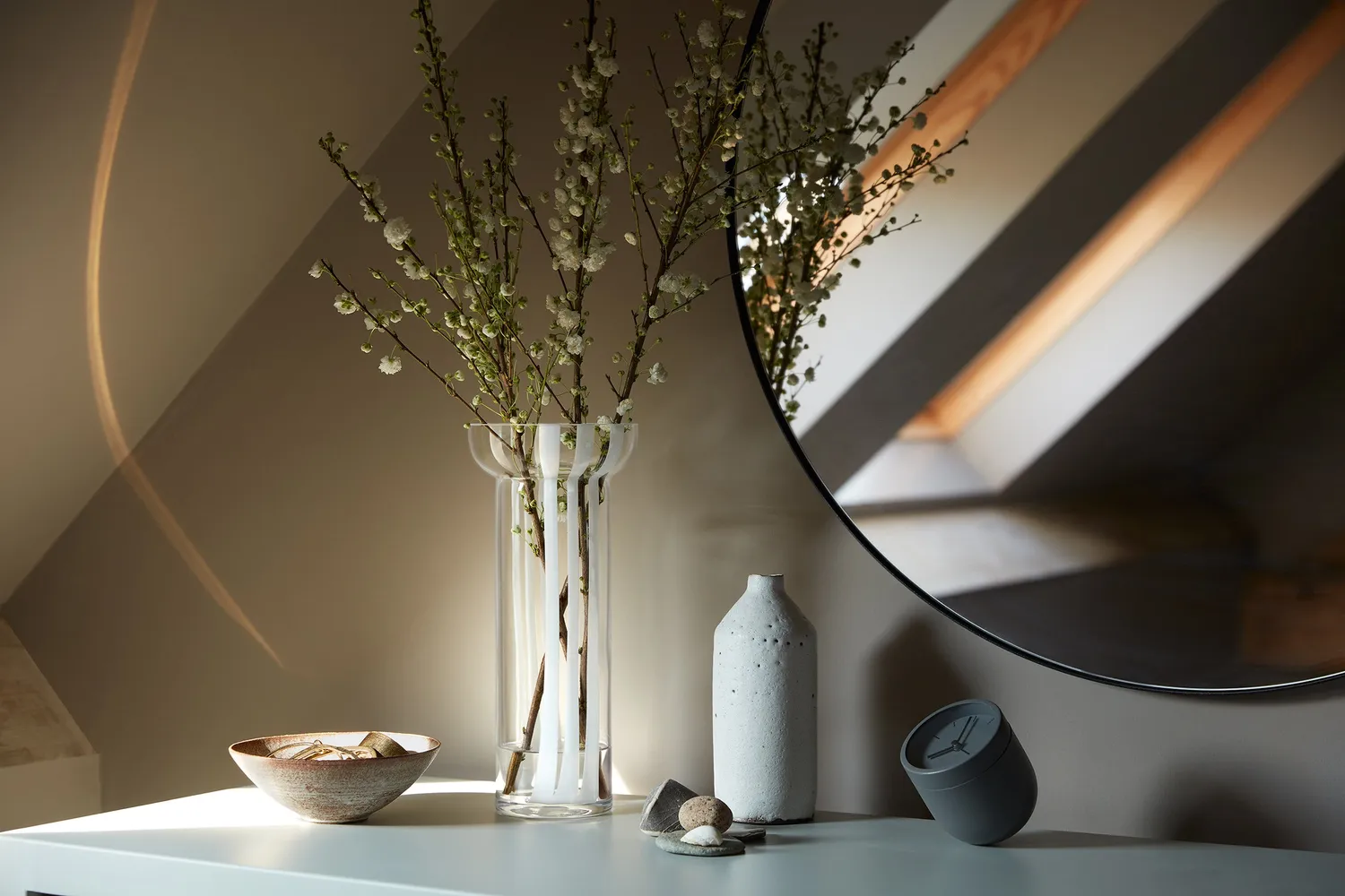 LSA Stripe vase mundblæst glas sort stribet