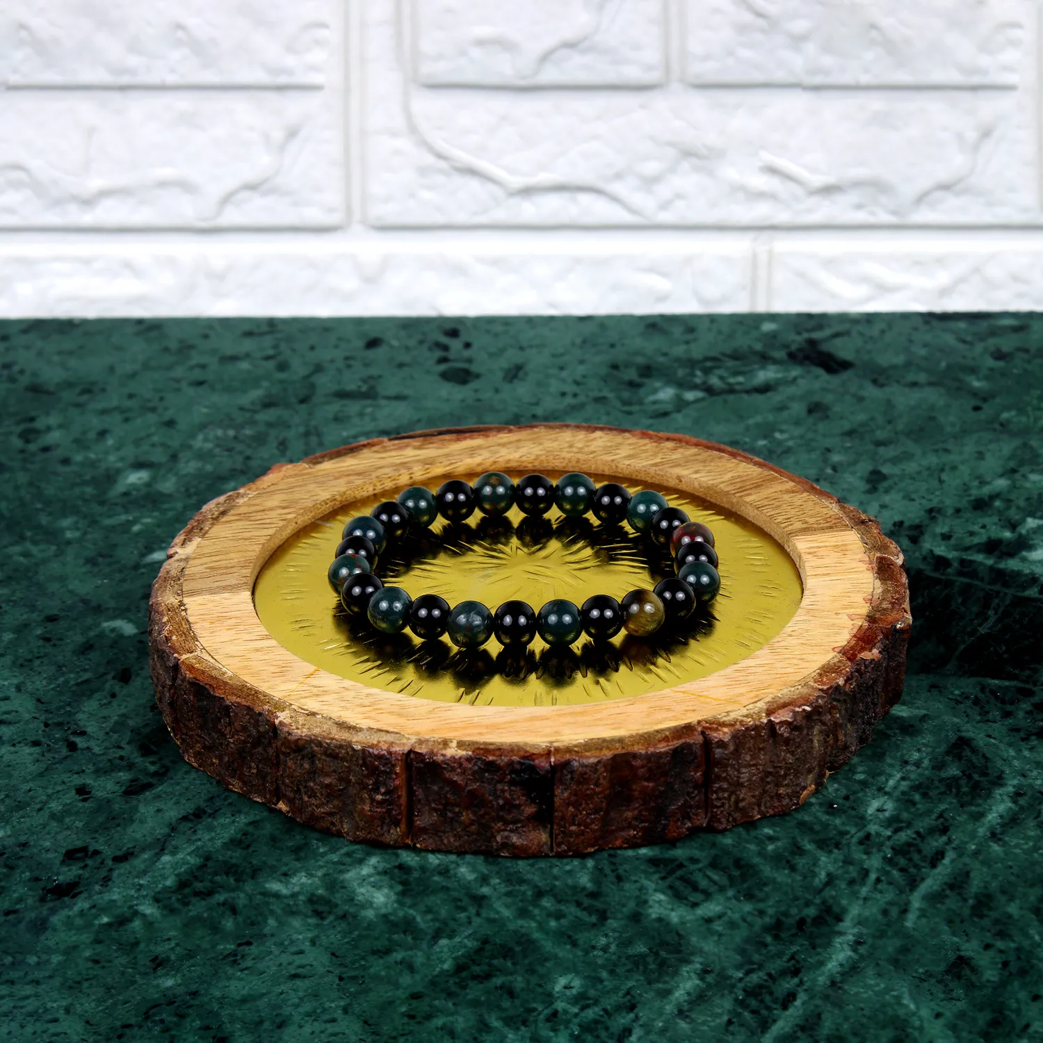 El'Cobre Strength krystalarmbånd obsidian bloodstone 8mm