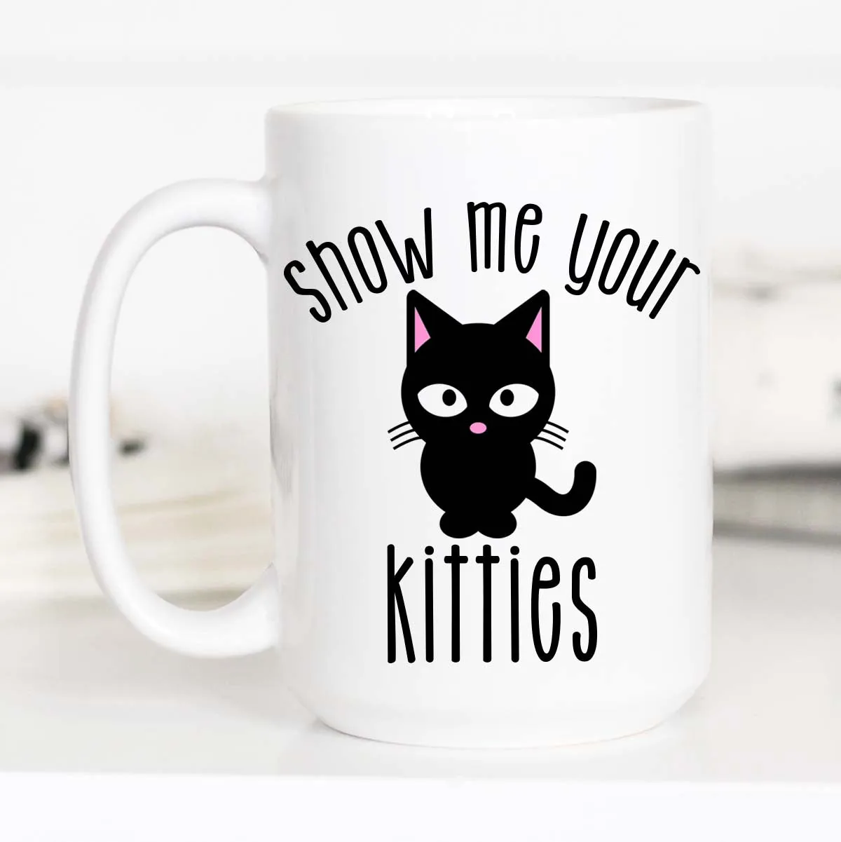 Mugsby Show Me Your Kitties kop 325 ml hvid kat