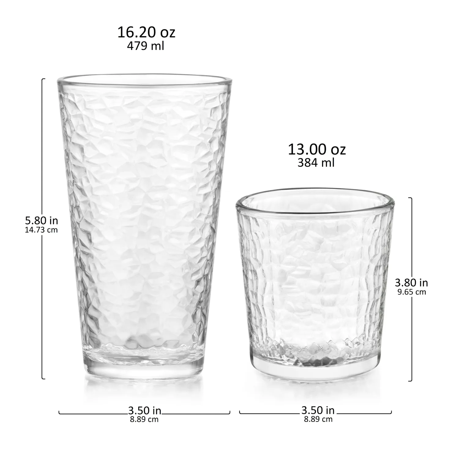Libbey Frost drikkeglassæt 16 stk riflet glas