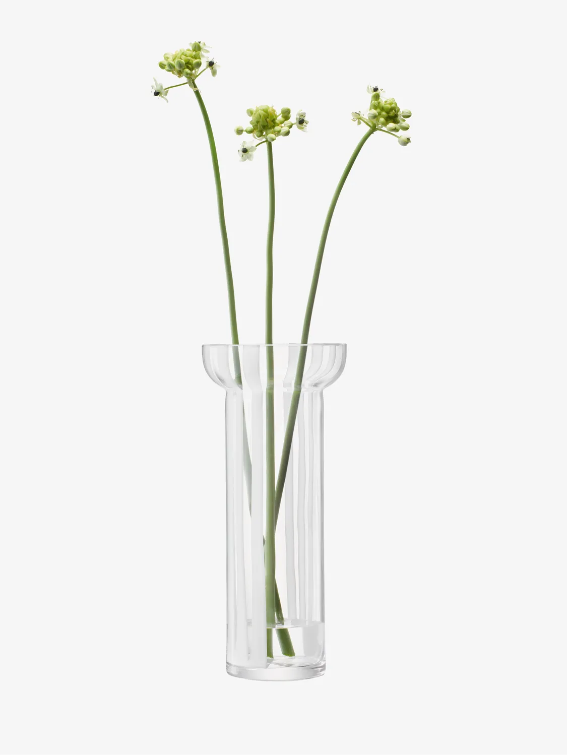 LSA Stripe vase mundblæst glas hvid striber