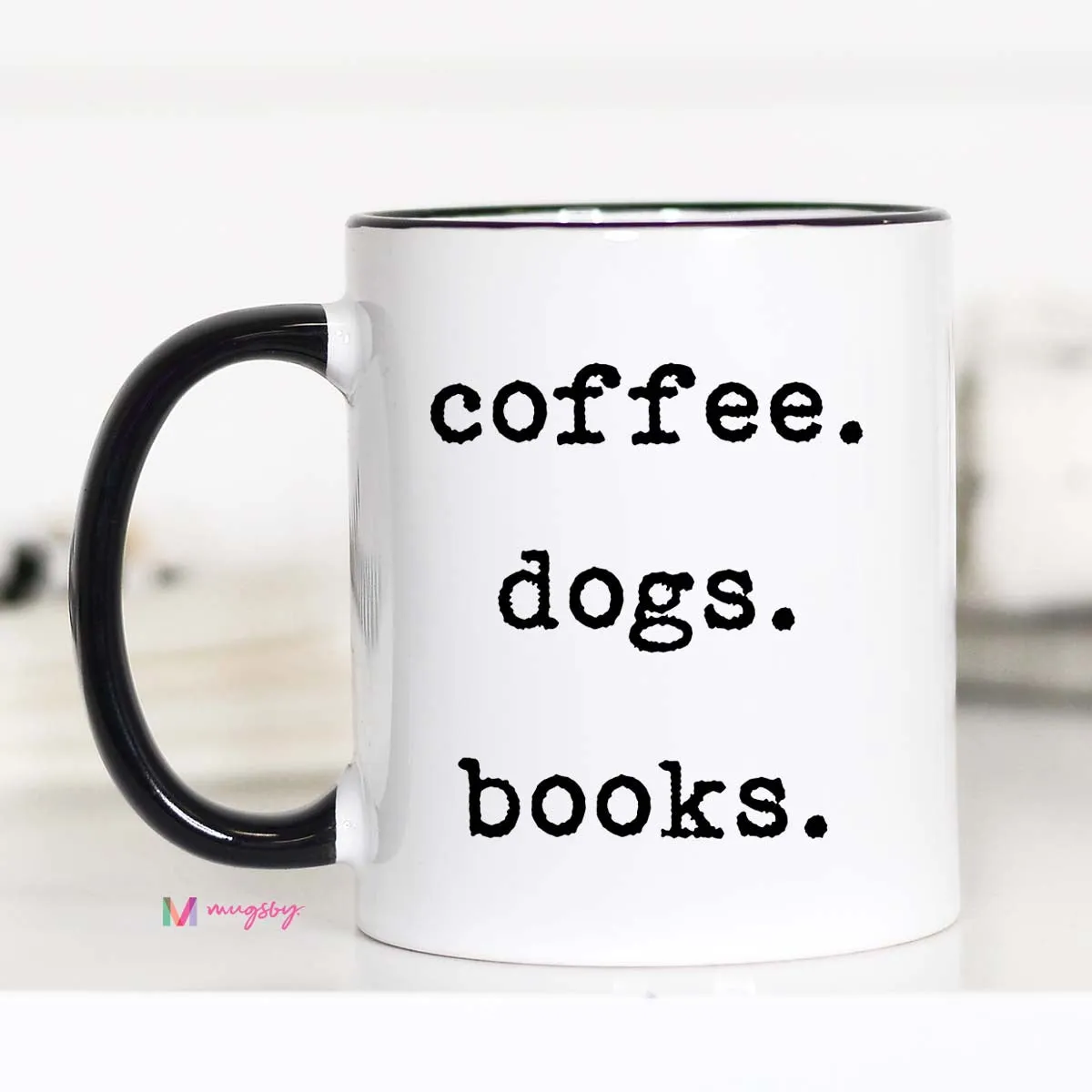 Mugsby Coffee Dogs Books krus hvid 325 ml