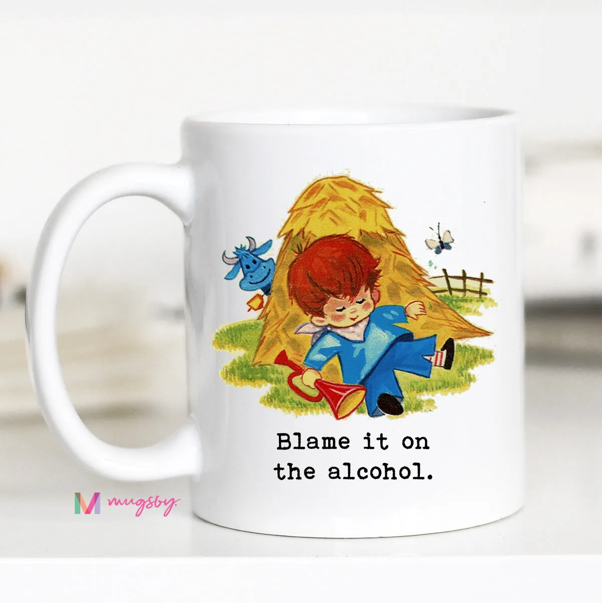 Mugsby Blame It on the Alcohol krus hvid 325 ml