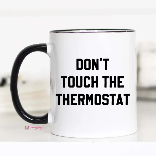 Mugsby Don't Touch Thermostat Kop 325 ml hvid keramik