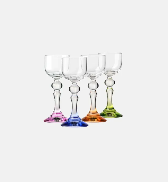 Krosno Ombré vodkaglas 50 ml 4 stk farvet krystal