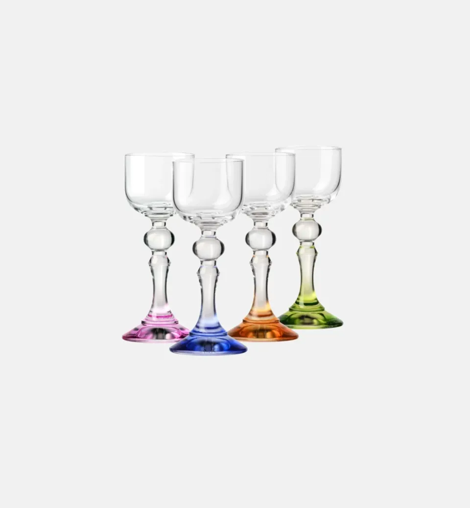 Krosno Ombré vodkaglas 50 ml 4 stk farvet krystal