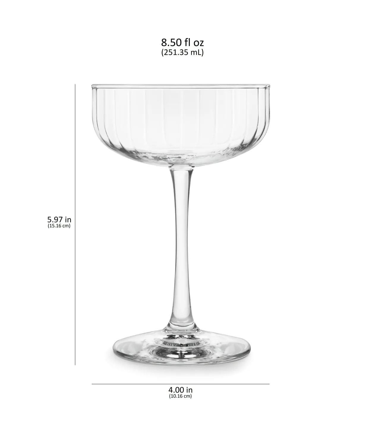 Libbey Paneled Coupe cocktailglas 4-pak 250 ml
