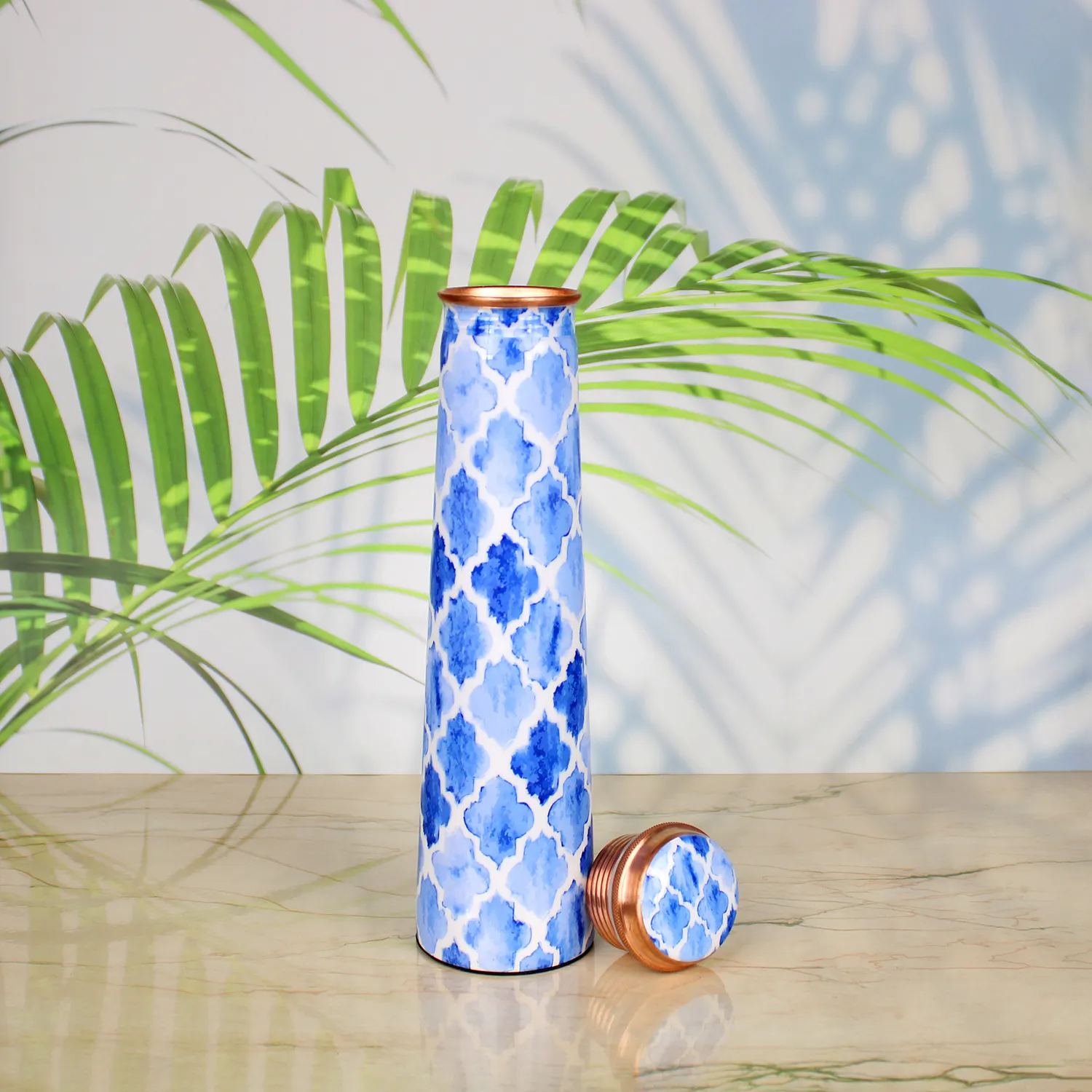 El'Cobre Tower kobberflaske 850 ml blå Quatre Blue