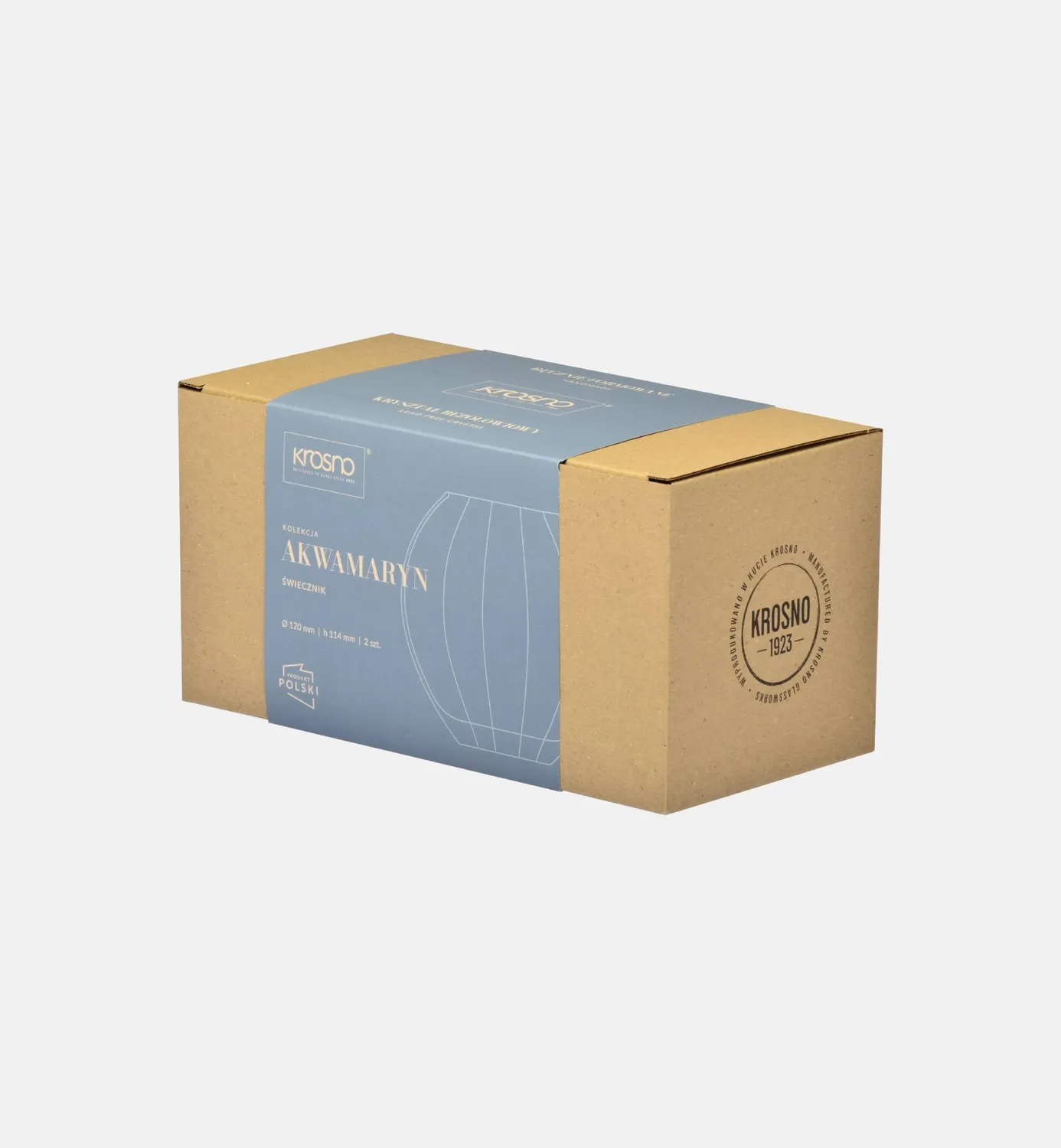 Krosno lysestage 11,4 cm akvamarin