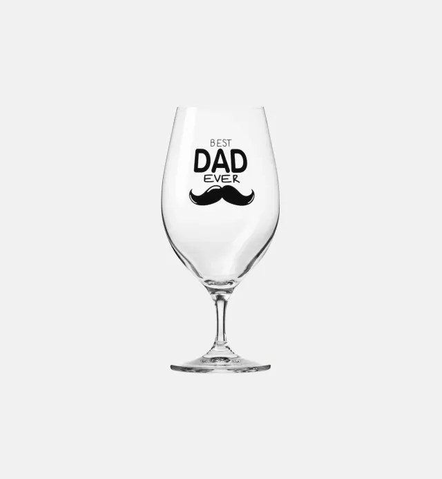 Krosno Best Dad Ever ølglas 400 ml med tryk